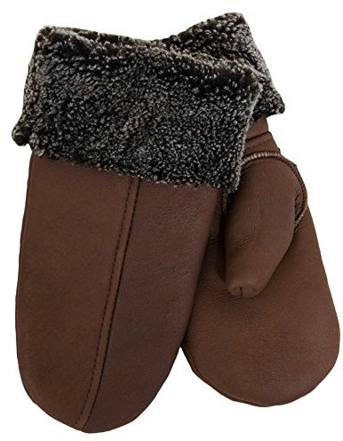 SamWo, Handschuhe/Fäustlinge für Damen, 100% Lammfell, Größe: M, mittelbraun