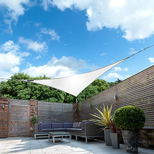Kookaburra Waterproof Garden Sun Shade Sail Canopy in Polar White 98% UV Block (3.6m Triangle)