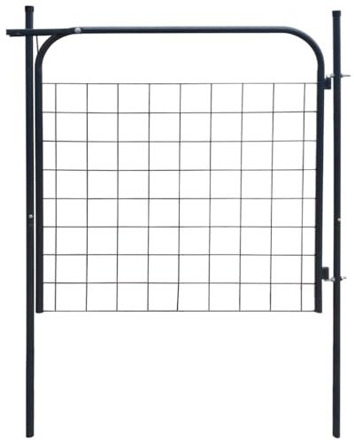 vidaXL - Portal de valla para jardín, 100 x 100 cm, color gris