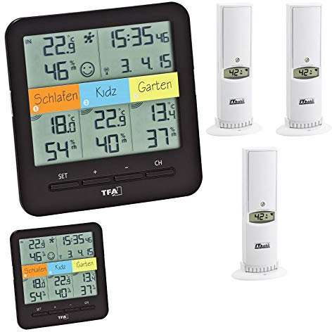TFA Dostmann KlimaHome Rhodos TFA 30.3060.IT Funk-Thermo-Hygrometer (schwarz (30.3060.01))