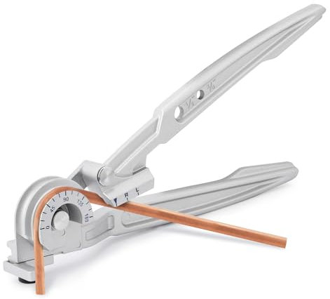 Bonvoisin Manual Tube Bender 2 in 1 0-180 Degrees Copper Tubing Bending Tools for Copper, Brass, Aluminum and Soft Metal (10/12mm (3/8’’、1/2’’))