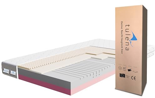 TULENA NOX Matratze 140x200 Komfortschaum H4 H5 Comfort Plus 18 cm hoch Probeschlafen inkl. Wendematratze Antibakterieller Bezug Liegegefühl hart