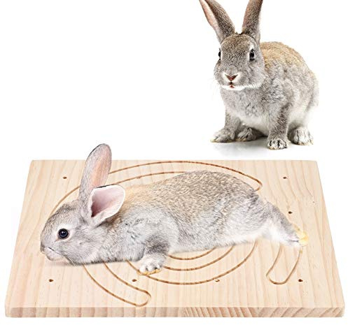 Cyrank Planche à gratter pour Lapin, Plate-Forme de creusement en Bois pour Lapin, Lapin, Cochon d'Inde, Lapin, Chinchilla, Hamster, Furet, écureuil