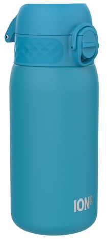 ION8 Vattenflaska Termos Stål, 320 ml/11 oz, Läcksäker, Lätt att Öppna, Säkert Lås, Diskmaskinssäker, Bärhandtag, Hygieniskt Lock, Drickflaska Metall, Hållbar, Rostfritt Stål, Blå