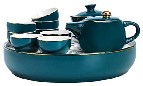RUVOO Teeservice Japanische Teekanne Tee Service 11-teiliges Teeservice, Teetasse, Teekanne Mit Tablett Und Porzellan-Teeset Für 8 Personen Teeservice Set