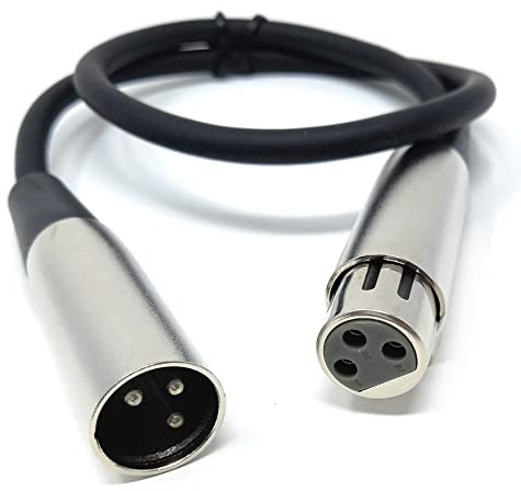 DRUT 50cm short 3 pin XLR Male Plug To XLR Female Socket, Audio | Microphone, Mixer, Speaker Lead Cable 1.6ft