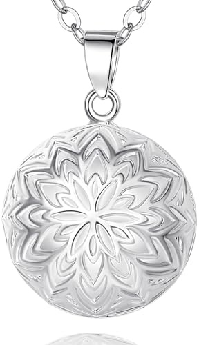 AEONSLOVE Bola de Grossesse Flocon de Neige Collier Femme Enceinte Bijoux Bola Grossesse Cadeaux Future Maman Pendentif de Grossesse