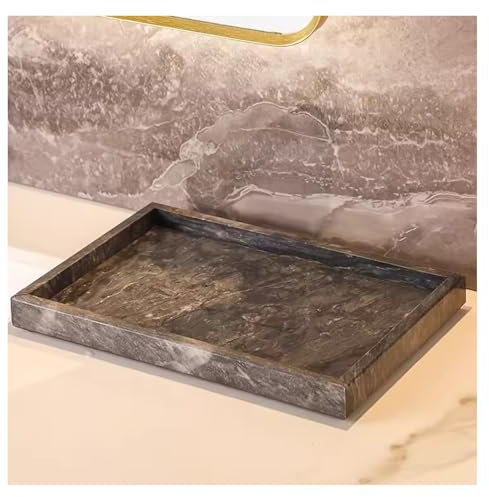 Marmor-Tablett, natürlicher schwarzer Marmor, Schminktisch, Heim, Küche, Badezimmer, Tisch, Deko-Tablett, Stein, dekorative Arbeitsplatte, Serviertabletts for Kaffee, Schmuck, Make-up, Organizer (Col