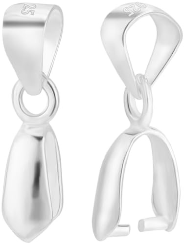 Beebeecraft 1 Box 6 Stück Anhänger Klemmbügel 925 Sterling Silber Schnappbügel Anhängerhalter Haken Kettenverbinder Verschluss Klemmclip Für Halskette Schmuck Anhänger Zum Selbermachen Basteln