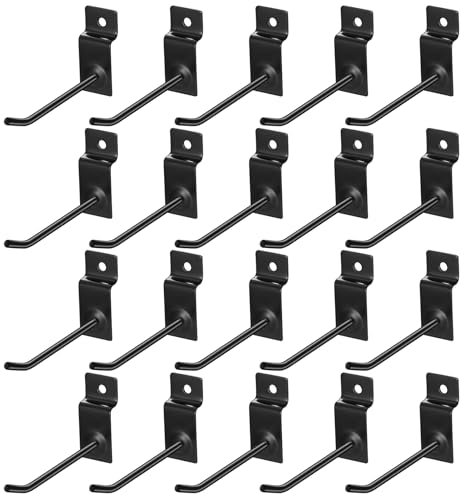 20 Pz Ganci per Pannelli Forati, Ganci Pannello Portautensili, Gancio per Pannello Forato Portautensili, Ganci per Pegboard Hooks in Metallo per Pannelli Forato Garage Negozi di Supermercati (10CM)