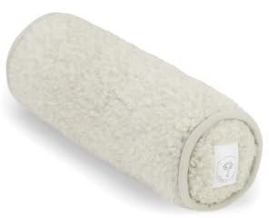 Spirit Love Merino Schafwolle Yoga Bolster | Yogarolle Kissenrolle | Weiche Naturwolle Waschbarer Bezug | Reisefreundlich Nackenrolle | Knierolle | Rund 40x15cm - Grau