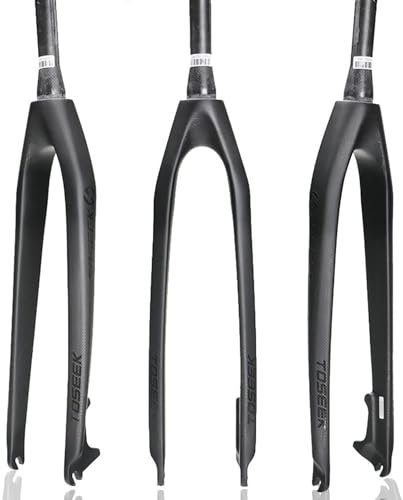NBTRXWAFR 26/27.5/29Er Forcella Rigida MTB 1-1/2 QR 9Mm Forcella in Fibra di Carbonio Completa Tubo Conico Freno A Disco Forcella Anteriore per Bicicletta,Nero,29inch