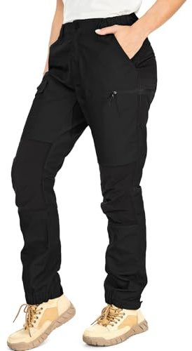 Yenwits Wanderhose Damen Outdoor Hosen Langlebig Robust Atmungsaktiv Trekkinghose Arbeitshose für Outdoor-Aktivitäten und Außenarbeiten（2093，Schwarz,L）