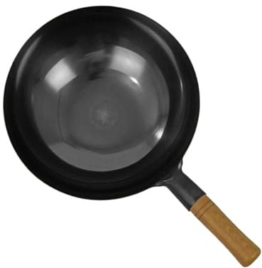ZPSHYD Padella antiaderente per friggere wok, in ferro battuto a mano, con manico singolo, 36 cm