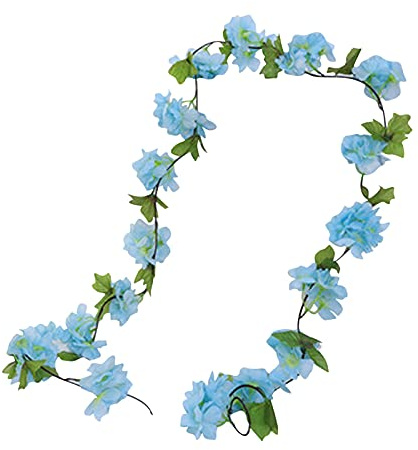 Generisch Blumenkette Fahrrad Kind Blumenstrauß Wandpflanze Rattan Künstliche Wohnkultur Brauthochzeitsdekoration Künstliche Blumen Girlanden Für Draußen Blumen Kunstblumen Gestecke (Blue, One Size)