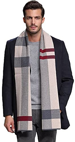 FLOBBS Herren Schal Winter - Elegant Classic Plaid Warmer Weicher Winterschal für Männer - Komfortabel Casual Business Lange 180x30cm