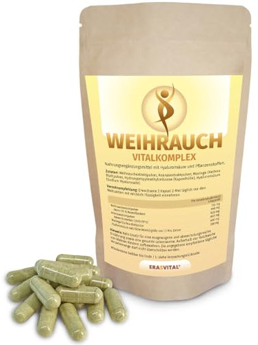 Weihrauch Vitalkomplex 720 Kapseln hochdosiert mit 648 mg Boswelliasäure und 600 mg Bromelain (3600 FIP U) für Frische, Pflege und Balance – Natürliche Wirkstoffe für Ihr Wohlgefühl Vegan (720)