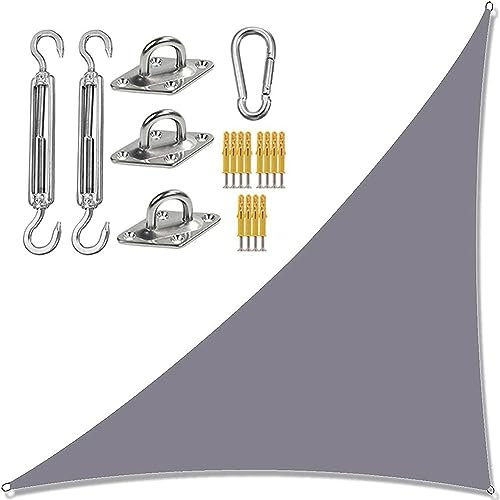 Sun Shade Sail Canopy Triangle Waterproof UV Block Garden Shade Sail with Fixing Kit Right Angle Sunshade Awnings for Garden Picnic or Camping Grey 3m x 4m x 5m