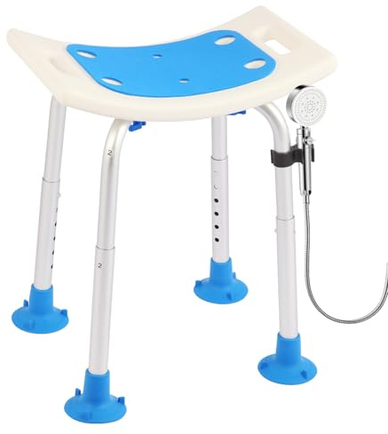 pxsulliao Bath Seat Bathroom Bathtub Shower Chair Stool for Adults,Seniors and Disabled, Elderly Tub Transfer Bench for Inside Shower (Blue, Suction Cup Foot Mats)