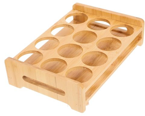 Cabilock Bamboo Bullet Cup Holder Shot Glass Display Shelf Organizer Tray for Bar Party Wine Holder Stand