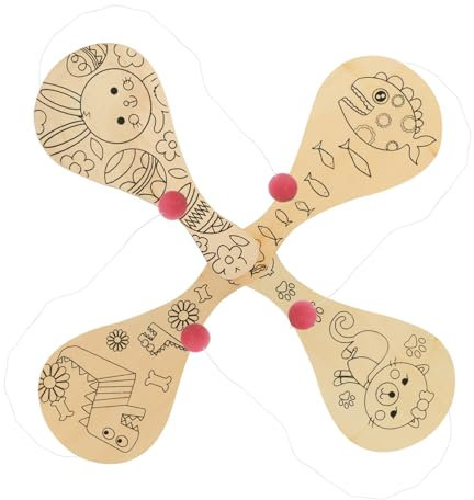 BESTonZON 4stücke Teiliges Junge Mädchen Holz-paddel Malspielzeug Diy Bastelmaterial Für Kreative Mädchen Jungen Strapazierfähige Unbemalte Paddel Für Zeichenaktivitäten Für Indoor Outdoor-s
