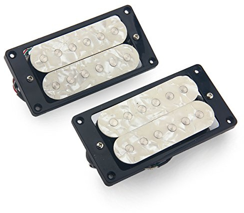 YIJunHui Humbucker Pickup Set - Double Coil Neck & Bridge Pre-Wired with Mounting Screws for Les Paul, SG Electric Guitar Upgrade (Beige pearl)