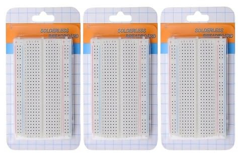 3 pcs 400 Ties Mini Solderless Breadboard Universal 400 Contacts Solderless Breadboard 400 Points Prototyping Shield