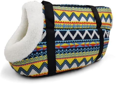 Rumplex Hundetasche Waschbar Weiche Flauschige Komfortable Hundetragetasche Hunde Umhängetasche Tragetasche für Haustiere für Hunde bis 10kg (Boho)