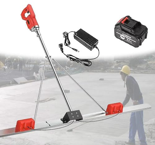 Outil Vibrant pour Béton RèGle Nivellement Ciment Chape éLectrique Kit vibratoire pour Chape à béton, Machine vibrante électrique sans Fil pour Finition du Ciment - Kit vibratoire pour Chape