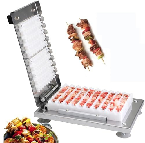 Machine à brochettes de viande manuelle pour barbecue, efficace et facile à nettoyer, parfaite pour la préparation de diverses viandes