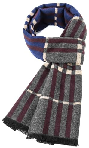 Justay Sowarm Winterschal für Herren Kaschmir Gefühl Schals Warm Weich Modisch Business Karierter Schal Geschenke für Männer