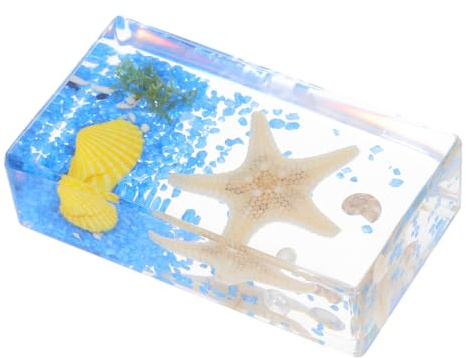 GLEAVI Resin Seestern Specimen Briefbeschwerer Pädagogisches Meeresbewohner für Klassenzimmer und Zuhause für Sammler und Lernzwecke