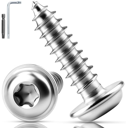 TXXATX 120 stycken plåtskruvar rostfritt stål M3 x 20 mm tallrikshuvudsskruvar självgängande skruvar med skiva A2 V2A linshuvudskruvar träskruvar Torx platta huvudskruvar för akustiska paneler