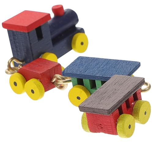 SOPOTUTU Mini Treno in Legno per Casa delle Bambole, Decorazione in Miniatura, Ornamento Resistente e Compatto per Scena di Gioco