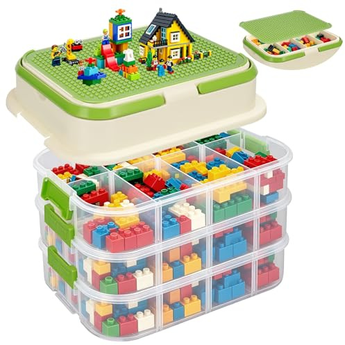 ZgoEC Förvaringslåda för Lego Byggstenar, Stapelbar 4 Nivåer Sorteringslåda