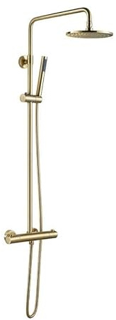 Hudor Colonne de douche thermostatique SC418DB – Laiton doré brossé – Collection Scamandre – Luxueuse et pratique