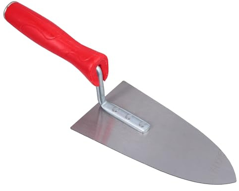 HEMOTON Paleta de Albañilería Triangular para Enlucido y Fijación de Bordes Mango de Plástico y Acero, Herramienta Resistente para Construcción y Reparación