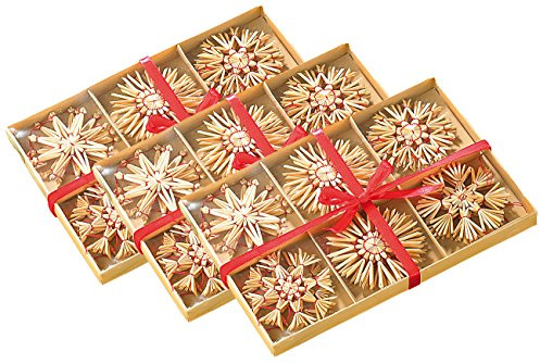 infactory Strohschmuck Christbaum: 72 Festliche Strohsterne für den Weihnachtsbaum (Strohschmuck Weihnachtsbaum, Strohsterne Christbaum, Krippe)