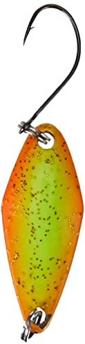 FTM Spoon Tremo 2, 9cm - Forellenblinker zum Ultra Light Angeln auf Forellen, Forellenköder zum Spinnangeln, Spinnköder, Blinker, Farbe:orange-gelb/schwarz-silberfarben-anthrazit, Gewicht:2, 3g