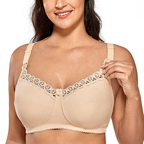 Gratlin Amnings-BH:ar i bomull för kvinnor plus size Beige 85C