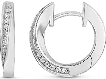 JETTE JETTE Damen-Creolen 925er Silber rhodiniert 28 Zirkonia