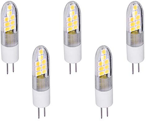 Maxkomfort 5x G4 LED Leuchtmittel 2W 12V AC/DC neutralweiß 4000K Lampen Stecklampe Halogen ersatz SMD 210 Lumen Ø 10mm 5er Pack