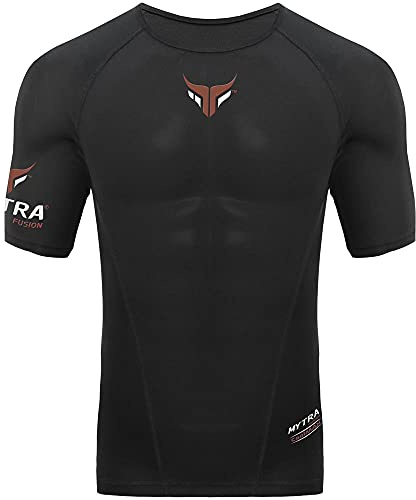 Mytra Fusion BJJ Rash Guard Men Base Layer Compression Rash Guard (Black, X-Large)