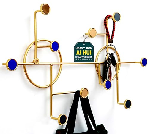 AI HUI Kreativ Dekorativ Kleiderhaken Runden Eisenkunst Multifunktion Wand-Garderobe Türhängeleiste Speicher anzeigen Flur Garderobenleiste