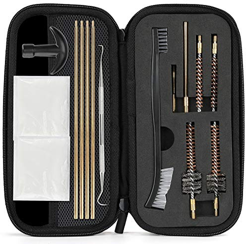 Procase Kit Nettoyage Pistolet Kit d'entretien, 15 Ensemble de Nettoyage pour Nettoyer et Maintenir Vos Armes à Feu de Calibre, avec Boîte en EVA Antichoc