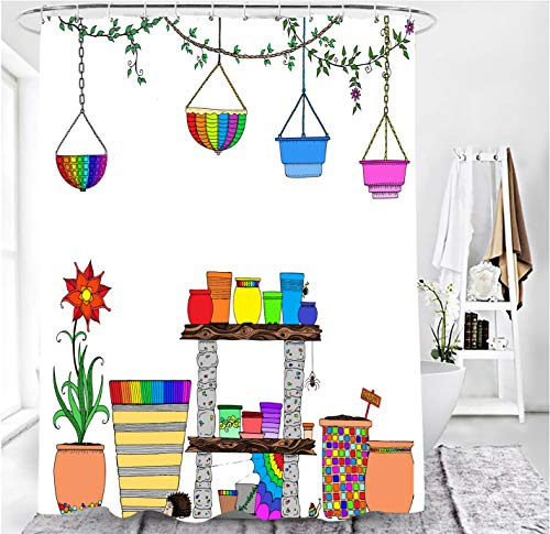 M&W DAS DESIGN Duschvorhang Shower Curtain Badewannenvorhang duschvorhang 180x200 Badevorhang Anti Schimmel Waschbar Faltbar Schwer inkl. 12 C-Ringe