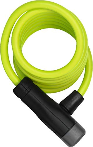 ABUS Candado de Cable en Espiral Star 4508K/150, 150 cm, Verde | Candado de bicicleta con cable espiral superflexible de 8 mm, funda de plástico protectora, cierre con llave