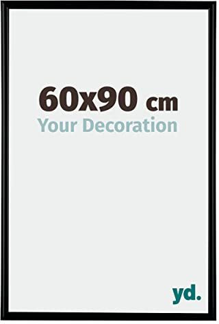 yd. Your Decoration - Cadre 60x90 cm - Noir Mat - Cadres Photos en Plastique Avec Verre acrylique - Anti-Reflet - Cadre 60x90 - Bordeaux