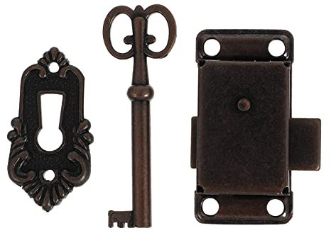 Angoily 2 Stücke möbelschloss mit schlüssel Vintage Schrankschloss Antike Dekorative Schlösser mit Schlüsseln für Schmuckkästchen Schränke Schubladen