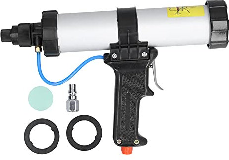 Pistola de Calafateo de Aire Neumática, Pistola de Calafateo Inalámbrica Profesional de 310 Ml con Regulador de Flujo de Aire, Pistola de Calafateo Neumática de Aleación de Aluminio